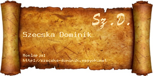 Szecska Dominik névjegykártya