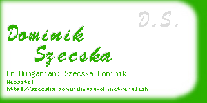 dominik szecska business card